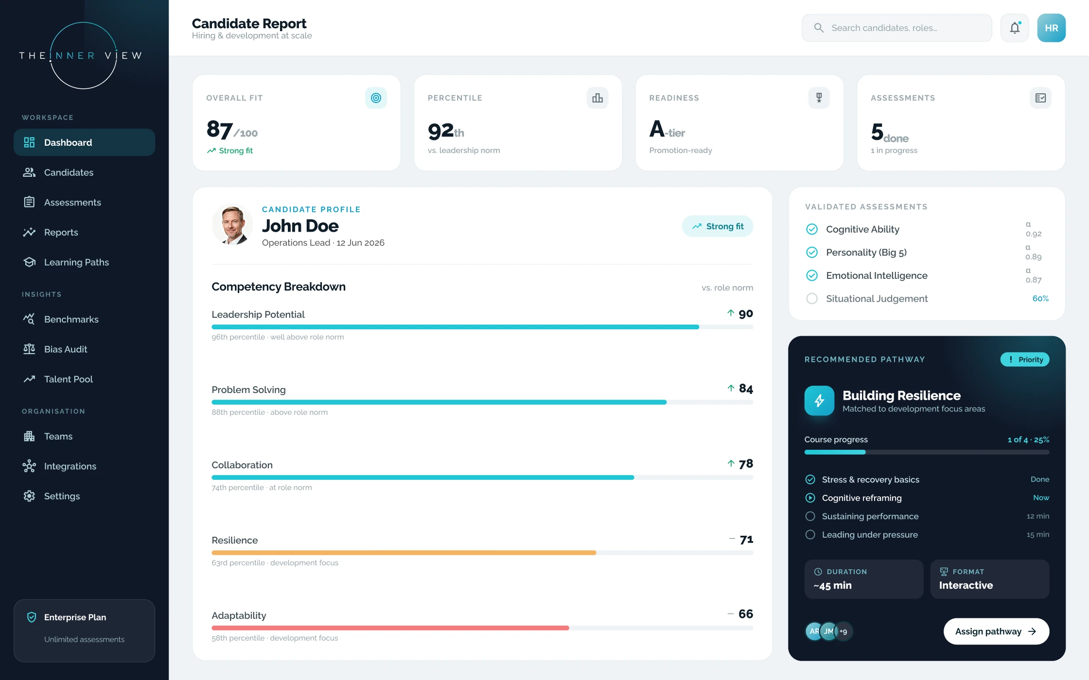 The Microlearning platform showing a short, psychology-based course with lesson progress