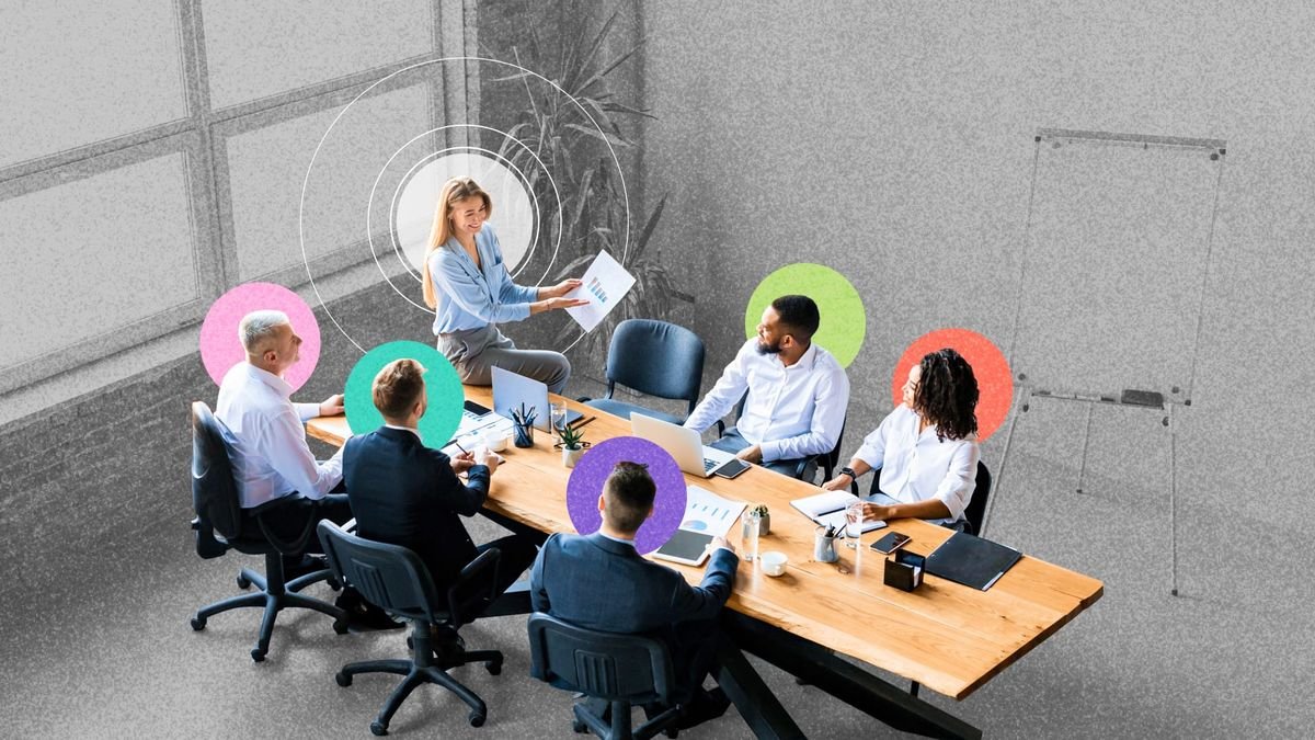 Watercolour illustration representing an in-house or online training workshop developing employee and team skills