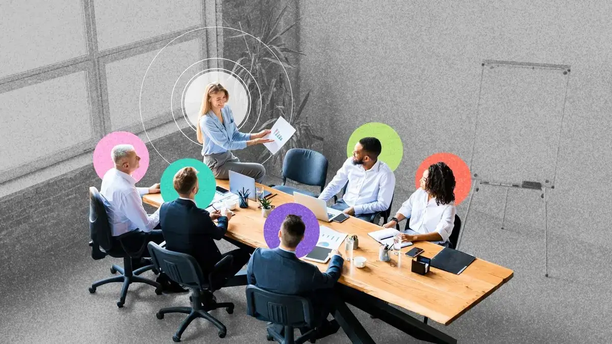 Watercolour illustration representing an in-house or online training workshop developing employee and team skills